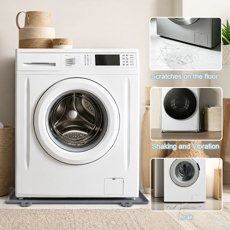Drip Tray Silicone Mat Washing Machine Tray with Raised Edge for Protecting Floors, Mini Fridge, Washing Machine, Dryer