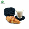 Silicone Coasters Set of 6 in Holder - Protect Furniture From Water Marks & Damage - Good Grip Deep Tray Large 4.3 Inch Size