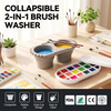Convenient Brush Holder Silicone Watercolor Paint Brush Cleaner Rinser 3 in 1 Paint Brush Washer