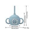 Bpa Free Silicone Drinking Training Cup Cute Toddler Kids Water Bottle Cup Leakproof Baby Sippy Cup with Straw and Handle