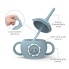 Bpa Free Silicone Drinking Training Cup Cute Toddler Kids Water Bottle Cup Leakproof Baby Sippy Cup with Straw and Handle