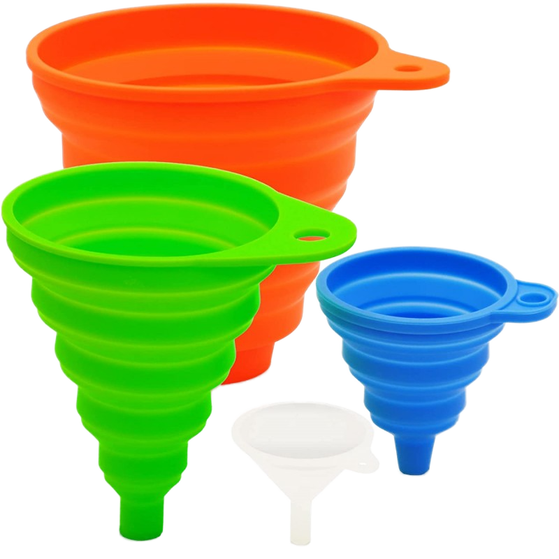Wellfine Silicone Collapsible Large Funnel Tools Kitchen Gadgets Accessories Funnels for Water Bottle Liquid Transfer
