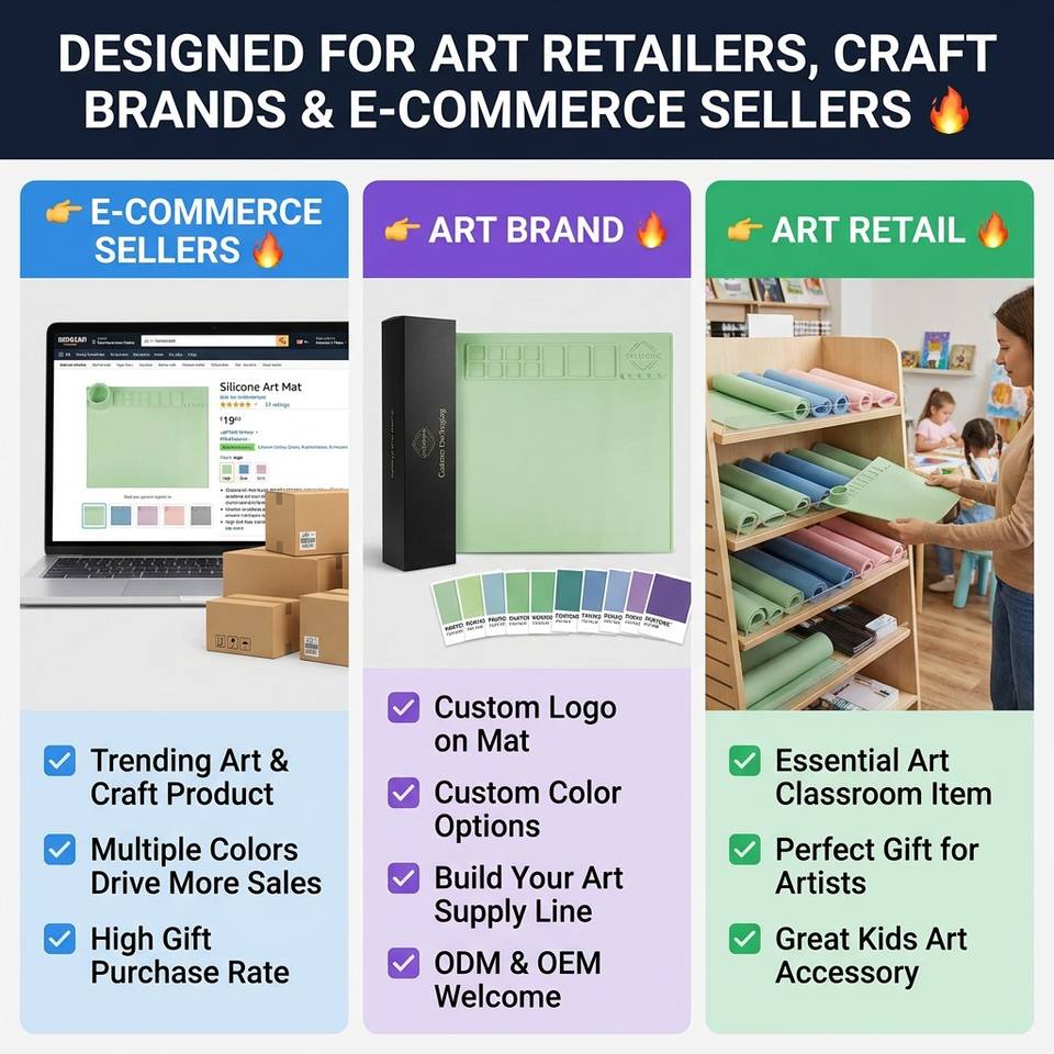 Multi-square Pigment Reserve Function Children Art Creation Silicone Oil Painting Mat