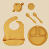 Custom Design Color Food Grades Silicone Baby Bib Dinnerware Sets Bowl Kids Dining Silicone Baby Feeding Set Kids Dining Set