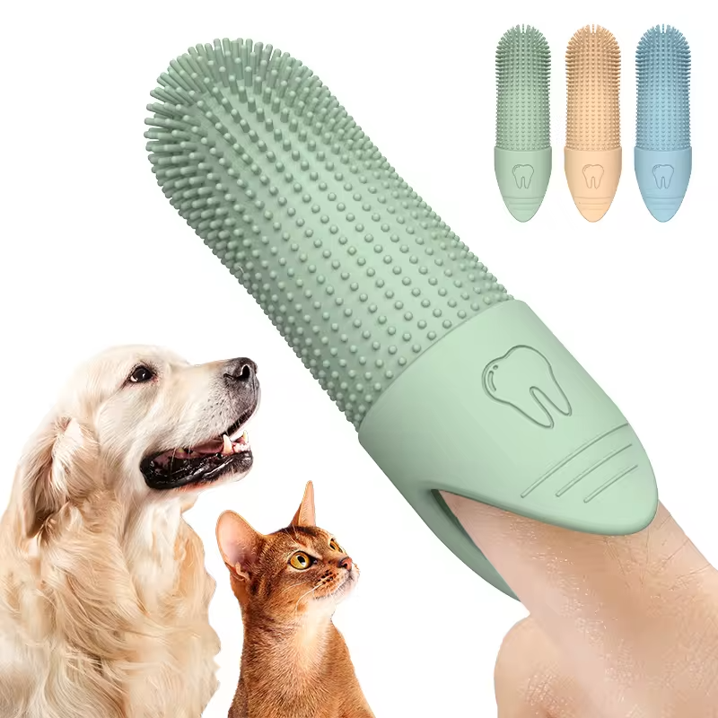 Silicone Finger Toothbrush for Dogs and Cats Pet Grooming Product for Teeth Cleaning Supplies