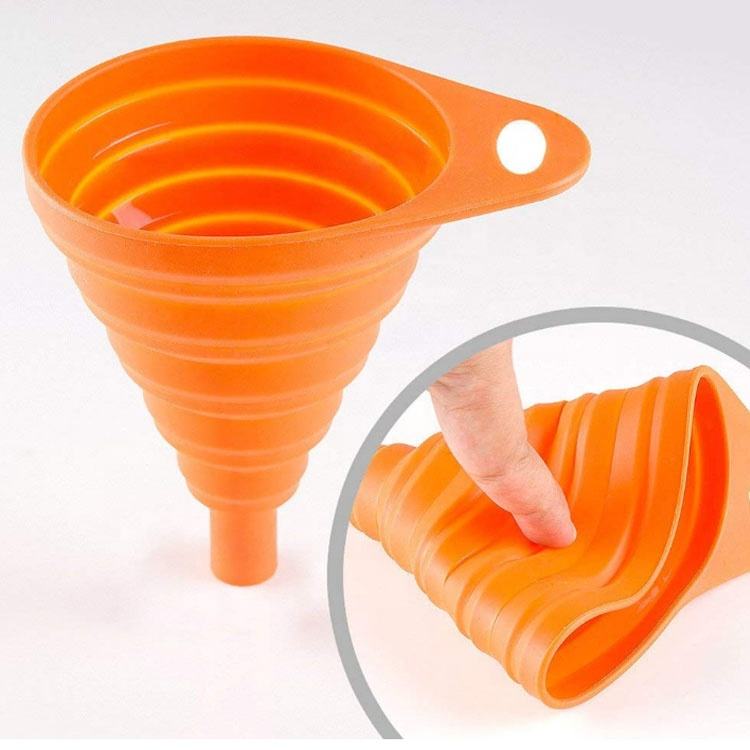 100% Food Grade Silicone Collapsible Large Size Funnel Foldable Kitchen Funnel for Liquid Transfer