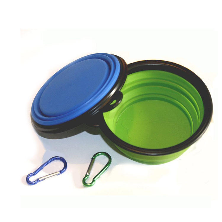 Silicone Collapsible Dog Bowl, Foldable Expandable Cup Dish for Pet Cat Food Water Feeding Portable Travel Bowl Free Carabiner