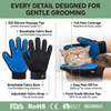 Pet Bath Gloves Supplies Silicon Pet Hair Remover Gloves Mascota Pet Grooming Glove Deshedding Brush with 260 Grooming Tips