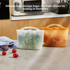 Eco-Friendly Reusable Silicone Food Bags Set Stand-Up Pouch Zipper for Fresh Storage Fridge Freezer for Kitchen Snack Storage