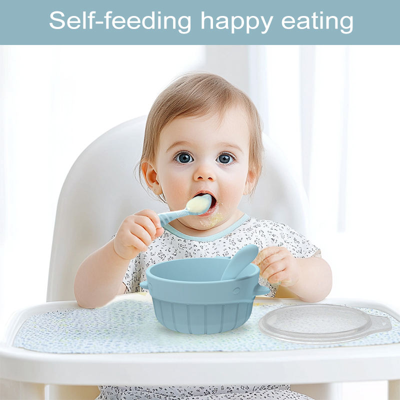 食品グレード BPA フリー赤ちゃん摂食カスタム食器セットシリコーン新生児食べるスプーンセット