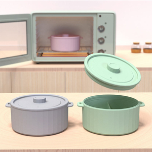 BPA-Free Eco-Friendly Silicone Microwave Steamer Lazy Food Steamer Bowl for Vegetables and Cooker Pot