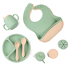 2025 Silicon Bibs Top Seller Baby Supplies Silicone Baby Feeding Set Newborn Set Gift Baby Plate Set