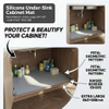 Kitchen Cabinet Liner Multi-Purpose Under Sink Mat Extra Thick Silicone Mat Waterproof with Raised Edge for Kitchen