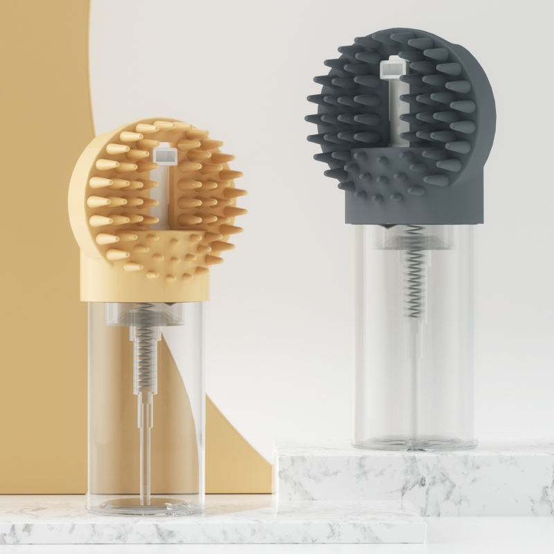 Wellfine-cepillo de ba&ntilde;o para lavado de mascotas, cepillo de ba&ntilde;o para perros, dispensador de champ&uacute; de goma suave, cepillo de ducha para el cuidado de perros y gatos