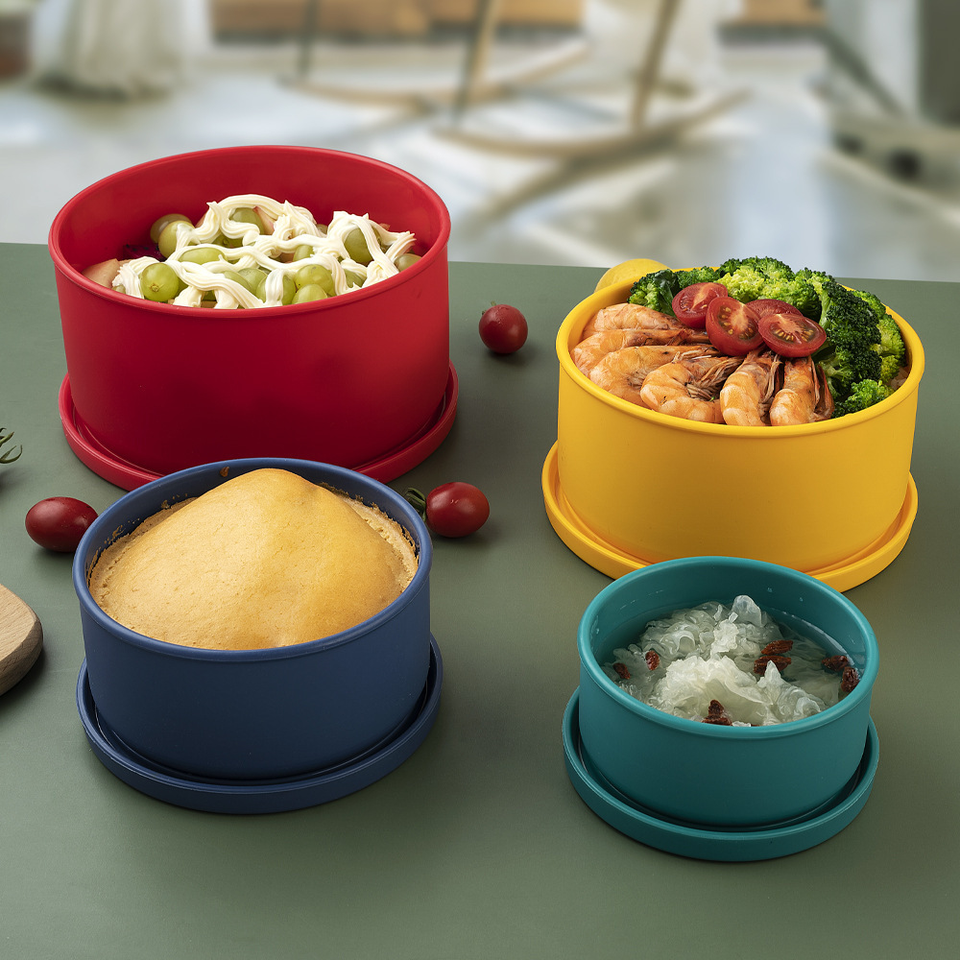 BPA-Free Leak-Proof Salad Silicone Lunch Box Adult & Kids Food Storage Container with Preservation Advantage