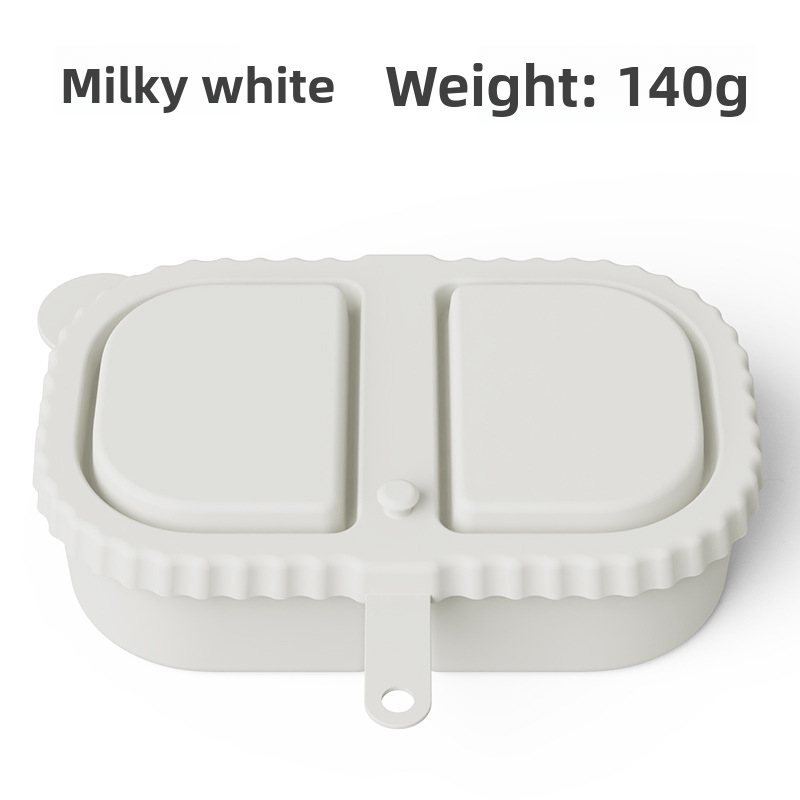 Collapsible Outdoor Snack Silicone Container Double Compartment Leak-Proof Silicone Reusable Snack Containers with Lids