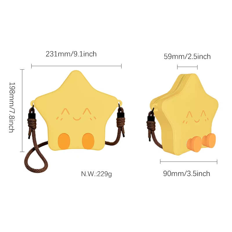 Cartoon Silicone Crossbody Storage Bag Fashionable Cute Wallet Purse Waterproof Portable Travel Single Shoulder Bag