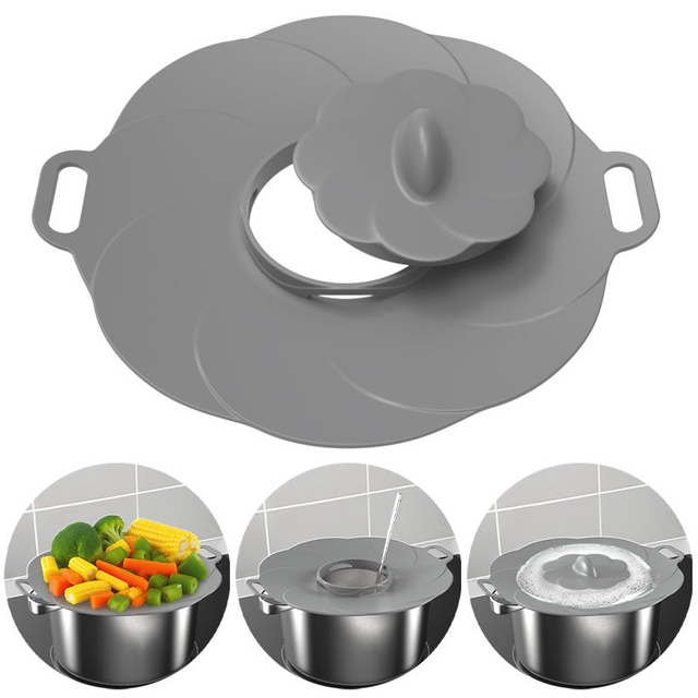BPA Free Cooking Tool Anti Overflow Silicone Pan Cover Silicone Fresh Keeping Bowl Cover