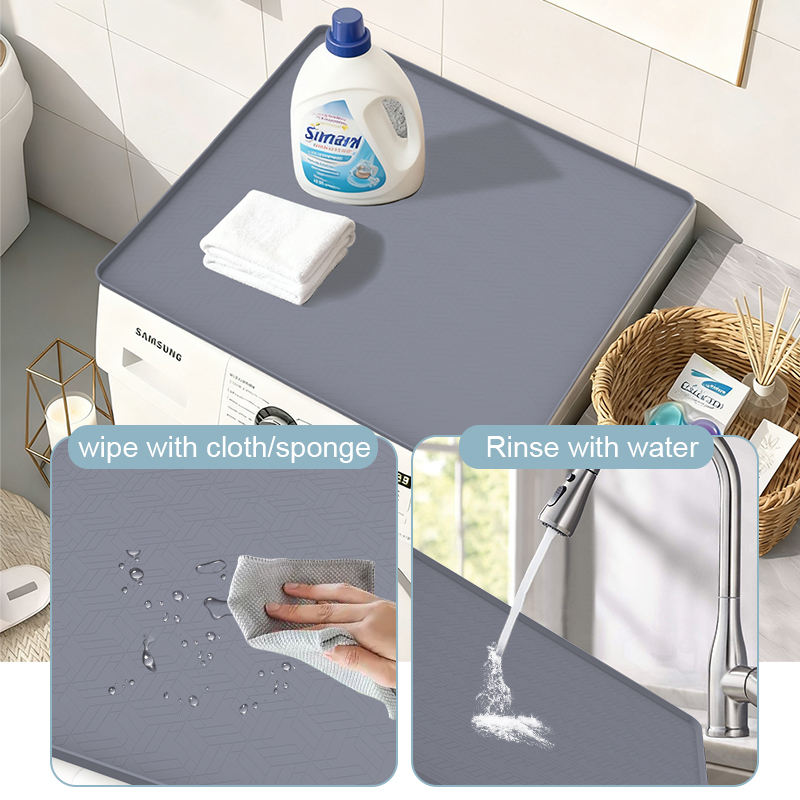 Modern Style Kitchen Anti-Slip Silicone Sink Mat Waterproof with Hole Protective Cabinet Mat Under Sink Mat