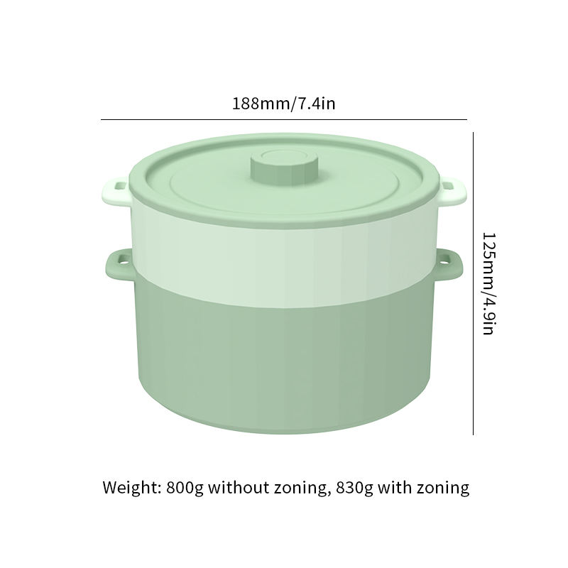 Silicone Steamer Cookware Vegetables Prep Meal Food Removable Rack BPA Free Steamer Bowl