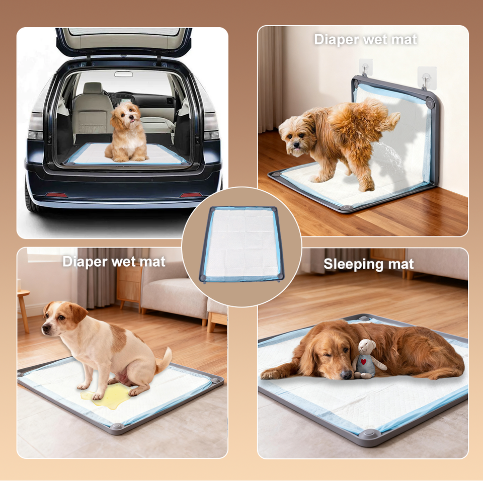 Modern Reusable Silicone Magnetic Dog Pee Pad Holder Wall-Attached Puppy Training Aid with Stylish Design