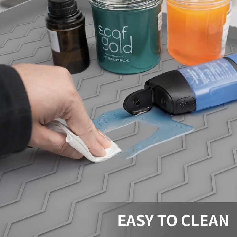 Silicone Cabinet Mat Water Corrugated Silica Gel Drain Pad Anti-fouling Anti-oil Under Sink Mat Large Size Silicone Kitchen Mat