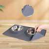 New Arrivals Waterproof Cats Dogs Pets Silicone Mat Double Food Bowl Pet Feeder Mat Bowl Set