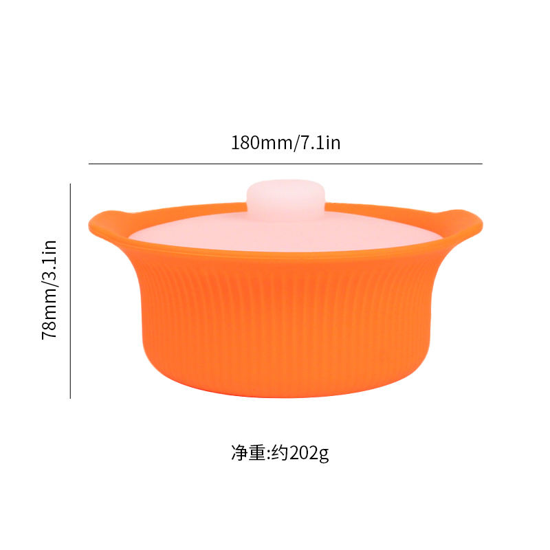 Custom Logo Kitchen Utensil Food Grade Safe Cooking Food Steamer Microwave Oven Silicone Bowl Food Container
