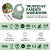 BPA Free Silicone Baby Bowl Kids Plate Bib Weaning Set Children Tableware for Safe Baby Feeding