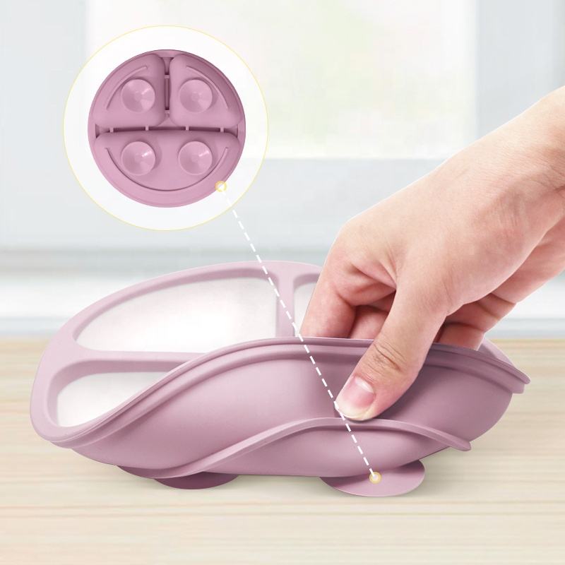 New Arrival BPA Free Food Grade Baby Silicone Suction Plate Baby Tableware Classic Silicone Dining Plate for Baby Kids