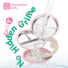 Modern Stainless Steel Waterproof Baby Divided Toddler Plates 9inch with Removable Silicone Sleeves